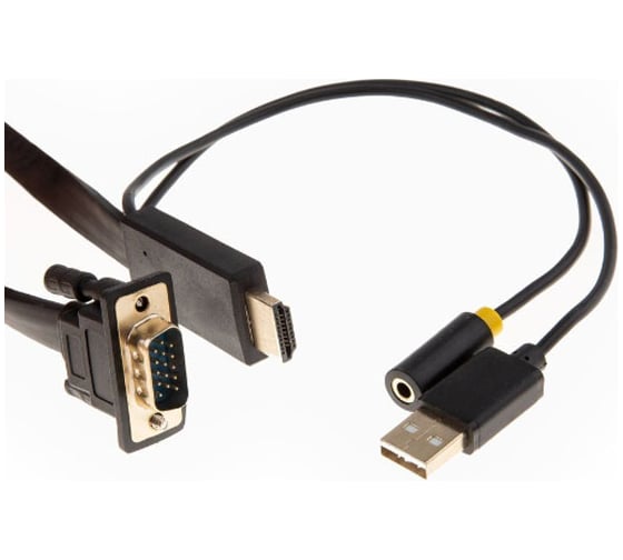 Кабель-переходник Telecom HDMI+audio+USB - VGA_M/M, 1,8м TA675-1.8M