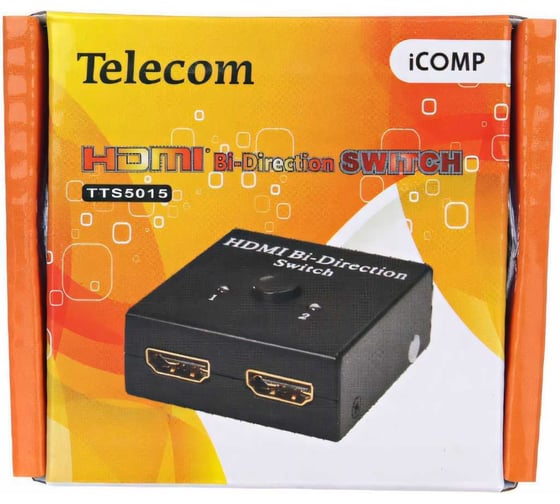 Разветвитель HDMI Telecom 2-1, переключатель HDMI 1--2, двунаправленный  TTS5015