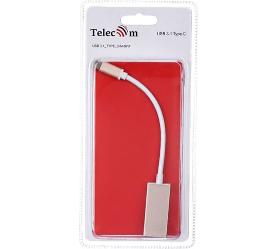 Кабель-адаптер Telecom TCA422 USB 3.1 Type-C/m - DisplayPort/f, 3840x2160, 30Hz, 10Gbps, 0,15m TCA422B