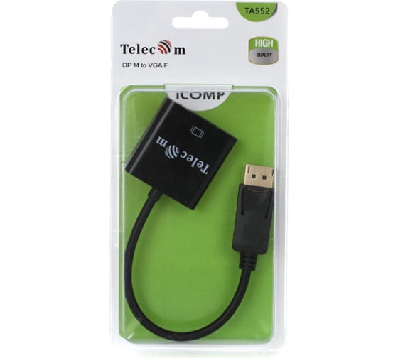 Кабель-переходник Telecom DisplayPort - VGA-F, 0,2m TA552