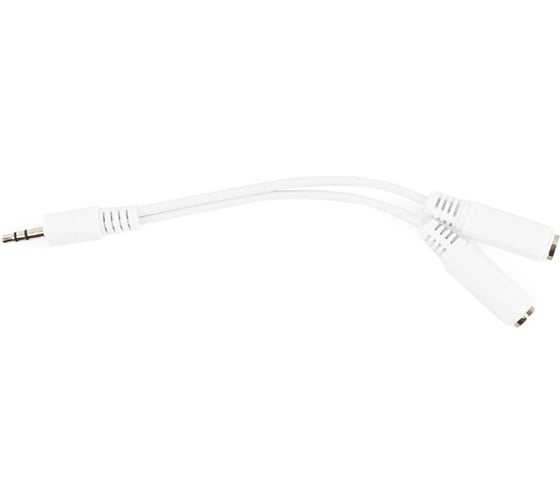 Кабель-разветвитель аудио Cablexpert Jack 3.5(M) 3pin/2xJack 3.5(F), 10см, белый, пакет CCA-415W