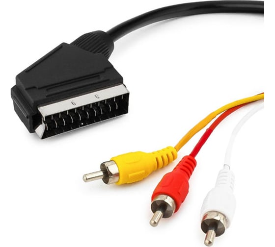 Кабель аудио/видео с переключателем направления сигнала Cablexpert SCART/3xRCA, 1.8м CCV-519-001