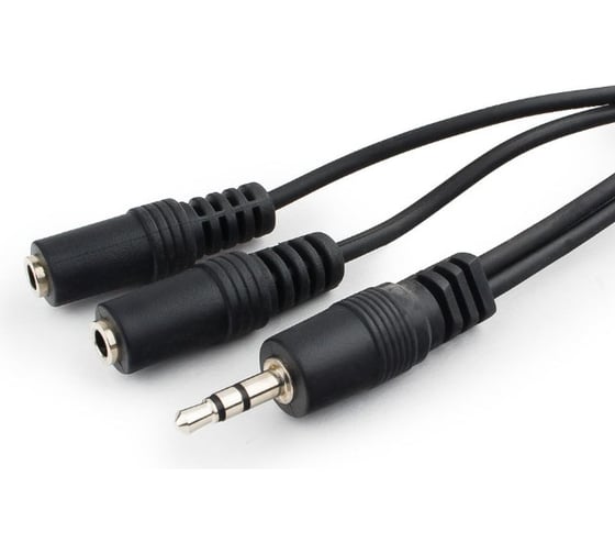 Кабель-разветвитель аудио Cablexpert Jack 3.5(M) 3pin/2xJack 3.5(F), 5м, черный, пакет CCA-415