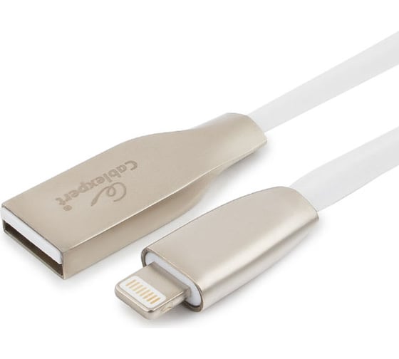 Кабель для Apple Cablexpert серия Gold, AM/Lightning, длина 1м, белый, блистер CC-G-APUSB01W-1M 1