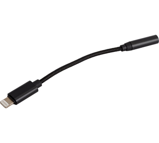 Кабель-переходник Cablexpert USB Lightning/Jack3.5F для передачи аудиосигнала, черный, пакет CCA-LM3.5F-01