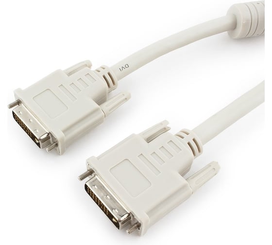 Кабель Cablexpert DVI-D single link, 19M/19M, 3.0м, серый, экран, ферритовые кольца, пакет CC-DVI-10