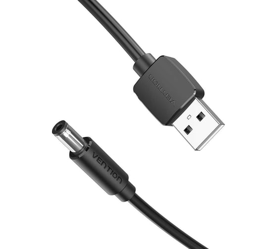 Кабель VENTION USB AM/DC-jack 5.5мм M - 1.5м Чёрный CEYBG