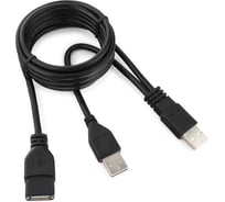 Кабель-удлинитель Cablexpert USB 2.0 Pro, 2xAM/AF, 1.8м, экран, черный, пакет CCP-USB22-AMAF-6 16206436