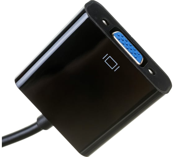 Переходник Cablexpert miniDisplayPort - VGA A-m, 20M/15F, длина 15см, черный, пакет DPM-VGAF-02