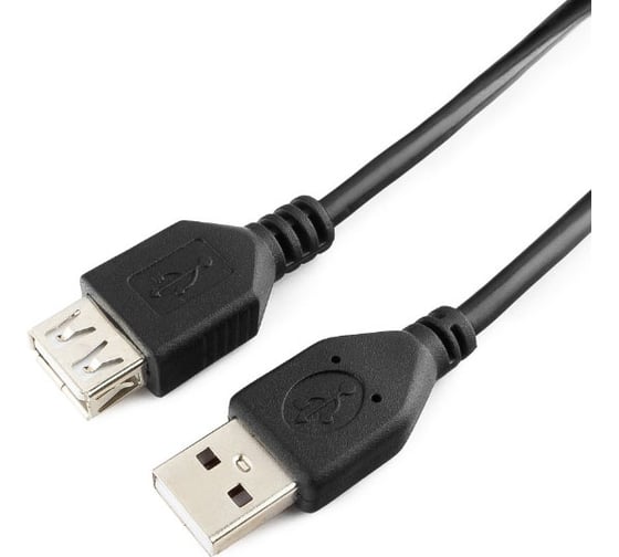 Кабель-удлинитель Cablexpert USB2.0 Pro, AM/AF, 4.5м, экран, черный, пакет CCP-USB2-AMAF-15C