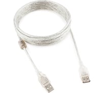 Кабель-удлинитель Cablexpert USB2.0 Pro, AM/AF, 4,5м, экран, прозрачный CCF-USB2-AMAF-TR-15