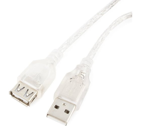 Кабель-удлинитель Cablexpert USB2.0 Pro, AM/AF, 4,5м, экран, прозрачный CCF-USB2-AMAF-TR-15