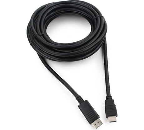 Кабель Cablexpert DisplayPort-HDMI, 20M/19M, 7.5м, черный, экран, пакет CC-DP-HDMI-7.5M