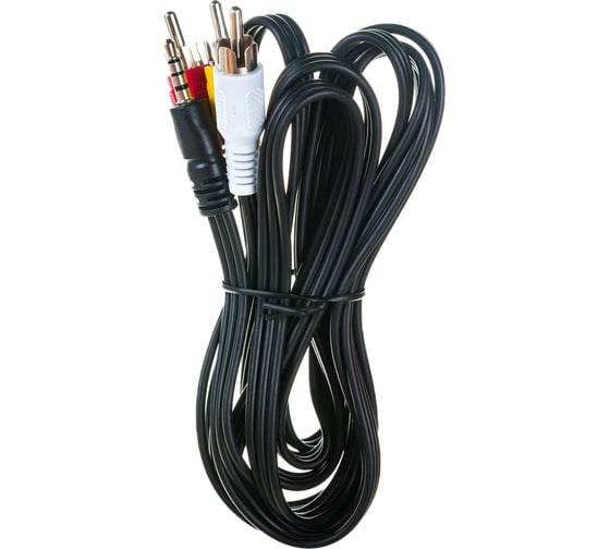 Кабель аудио/видео Cablexpert Jack 3.5(M) 4pin/3xRCA, 2м, черный, пакет CCA-4P2R-2M
