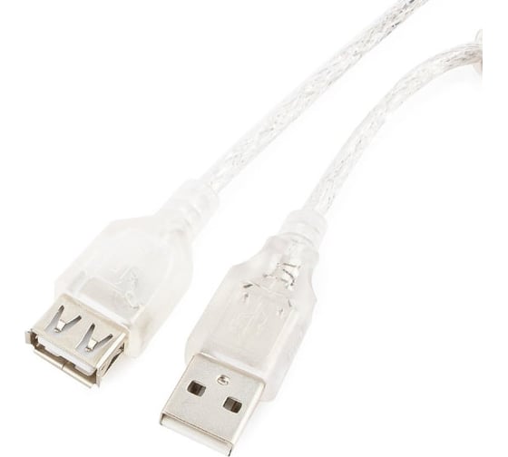 Кабель-удлинитель Cablexpert USB2.0 Pro, AM/AF, 3м, экран, прозрачный CCF-USB2-AMAF-TR-10