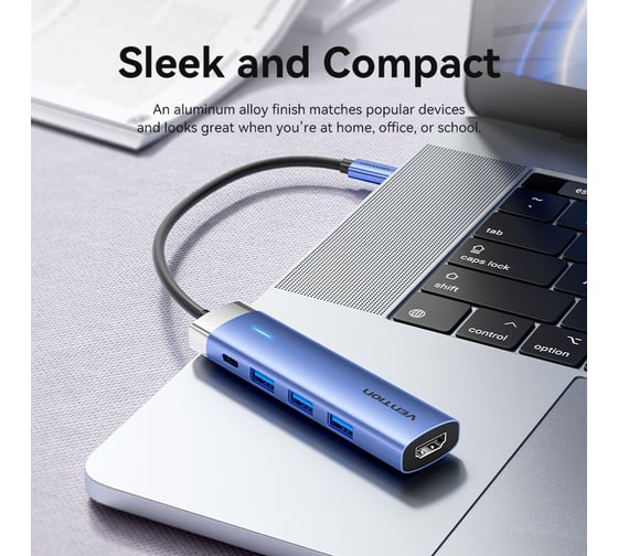 Мультифункциональный хаб VENTION USB Type C 5 в 1 TGESB