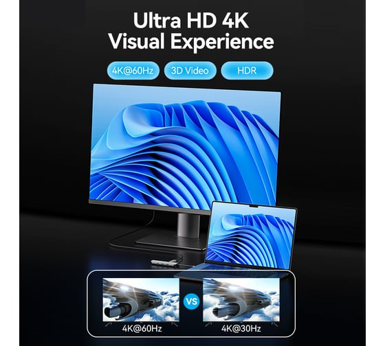 Мультифункциональный хаб VENTION USB Type C 9 в 1 TQMHB