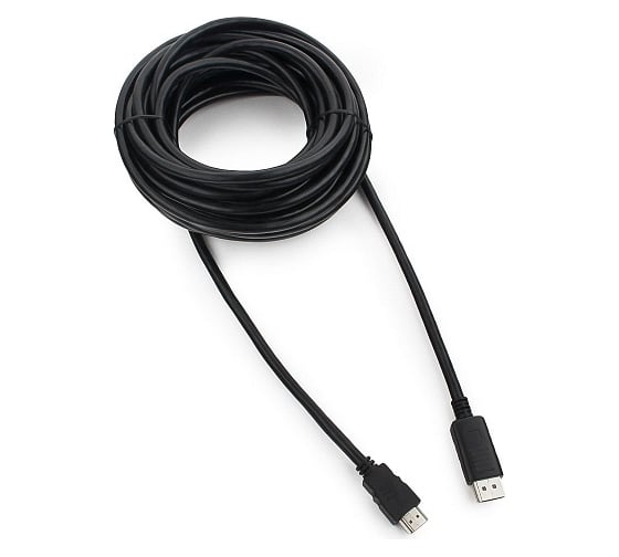 Кабель HDMI-DisplayPort Cablexpert, 10м, 20M/19M, черный, экранированный, пакет, CC-DP-HDMI-10M