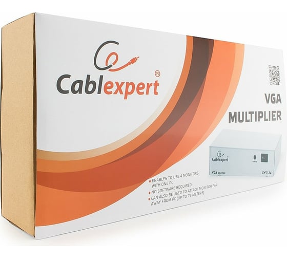 Разветвитель VGA Cablexpert GVS124 HD15F/4x15F 1 компьютер - 4 монитора каскадируемый