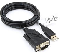 Конвертер Cablexpert USB - COM AM/DB9M, 1.5 м, черный, пакет UAS-DB9M-02