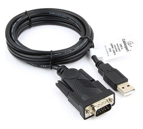 Конвертер Cablexpert USB - COM AM/DB9M, 1.5 м, черный, пакет UAS-DB9M-02