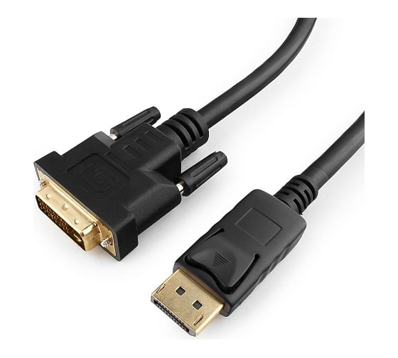 Кабель DisplayPort-DVI Cablexpert, 1.8м, 20M/25M, черный, экранированный, пакет, CC-DPM-DVIM-6