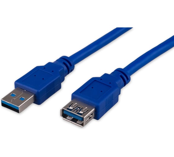 Удлинитель USB3.0 Cablexpert Pro, AM/AF, Кабель 1.8м, экранированный, синий, пакет, CCP-USB3-AMAF-6