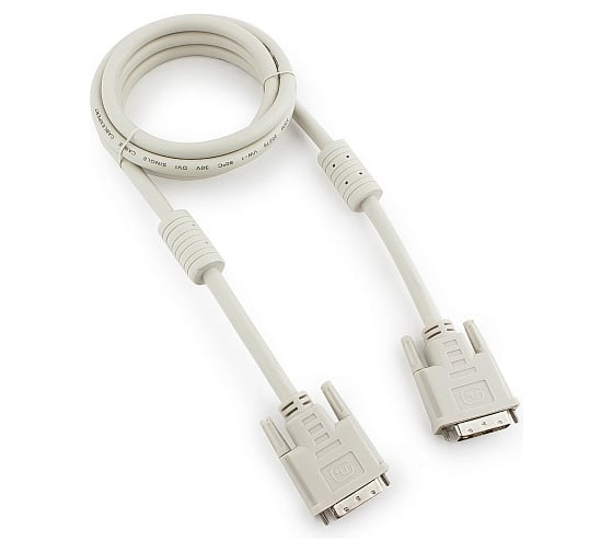 Кабель DVI-D Cablexpert, dual link, 25M/25M, 1.8м, экранированный, ферритовые кольца, пакет, CC-DVI2-6C 1