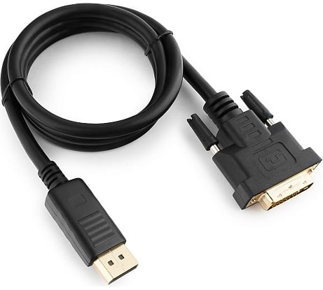 Кабель Cablexpert, DisplayPort-DVI, 1м, 20M/25M, черный, экранированный, пакет, CC-DPM-DVIM-1M