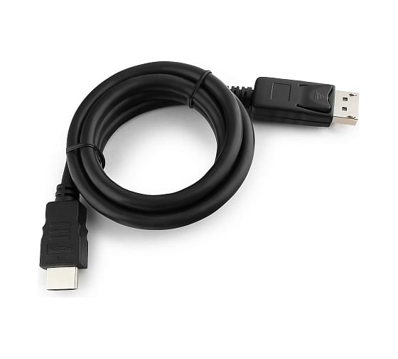 Кабель Cablexpert, DisplayPort-HDMI, 1м, 20M/19M, черный, экранированный, пакет, CC-DP-HDMI-1M 1