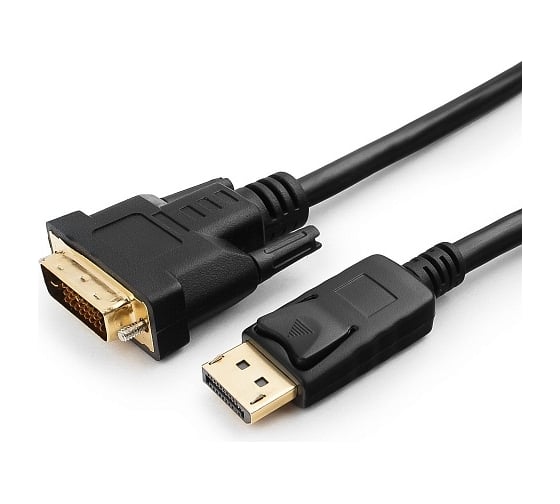 Кабель Cablexpert, DisplayPort-DVI, 3м, 20M/25M, черный, экранированный, пакет, CC-DPM-DVIM-3M