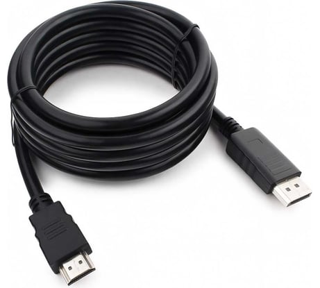 Кабель Cablexpert, DisplayPort-HDMI, 3м, 20M/19M, черный, экранированный, пакет, CC-DP-HDMI-3M