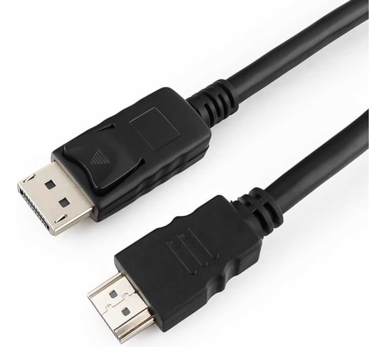 Кабель Cablexpert, DisplayPort-HDMI, 1.8м, 20M/19M, черный, экранированный, пакет, CC-DP-HDMI-6