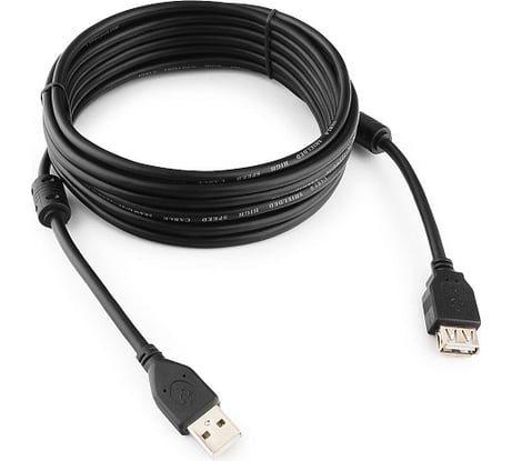 Кабель Cablexpert, удлинитель, USB2.0 Pro, AM/AF 4.5м, экранированный, черный, CCF2-USB2-AMAF-15