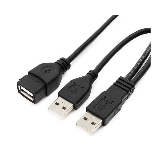 Кабель Cablexpert, удлинитель, USB2.0 Pro, 2xAM/AF, 90cм, экранированный, черный, CCP-USB22-AMAF-3