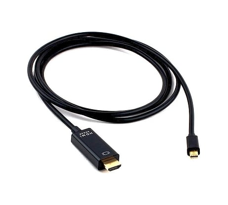 Кабель Cablexpert, mDP-HDMI, 20M/19M, 1.8м, черный, позолоченные разъемы, пакет, CC-mDP-HDMI-6