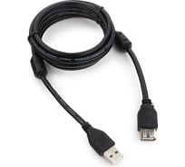 Кабель Cablexpert, удлинитель, USB2.0 Pro, AM/AF, 1.8м, экранированный, черный, CCF2-USB2-AMAF-6