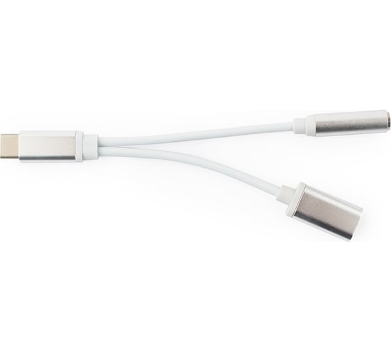 Переходник USB Cablexpert USB Type-C/Jack3.5 F+Type-C F блистер CCA-UC3.5F-02-W