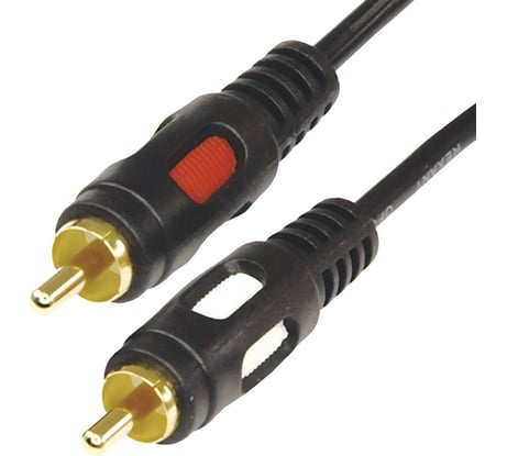 Аудио-видео шнур REXANT 2RCA-2RCA, 3 м, черный 17-0145
