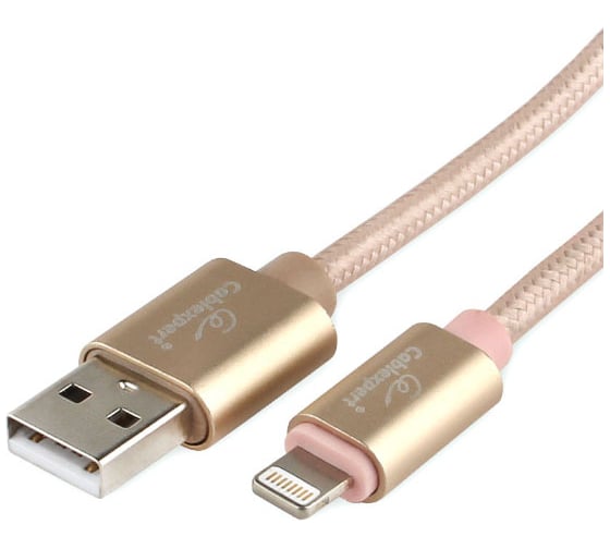 Кабель для Apple Cablexpert AM/Lightning, длина 1.8м, золотой CC-U-APUSB02Gd-1.8M 1