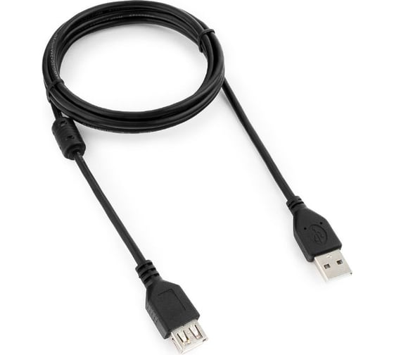Кабель-удлинитель Cablexpert USB 2.0 Pro, AM/AF, 1.8м, экран, черный CCF-USB2-AMAF-6 1