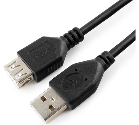 Кабель-удлинитель Cablexpert USB 2.0 Pro, AM/AF, 1.8м, экран, черный CCF-USB2-AMAF-6