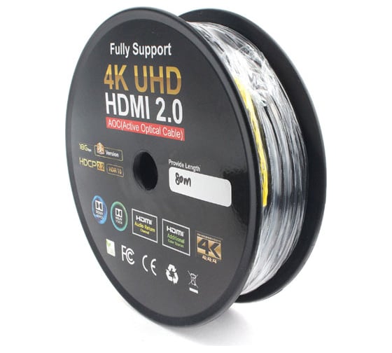 Активный оптический кабель Cablexpert Premium Series HDMI v2.0, 19M/19M, 80м, позол.разъемы, AOC CCBP-HDMI-AOC-80M
