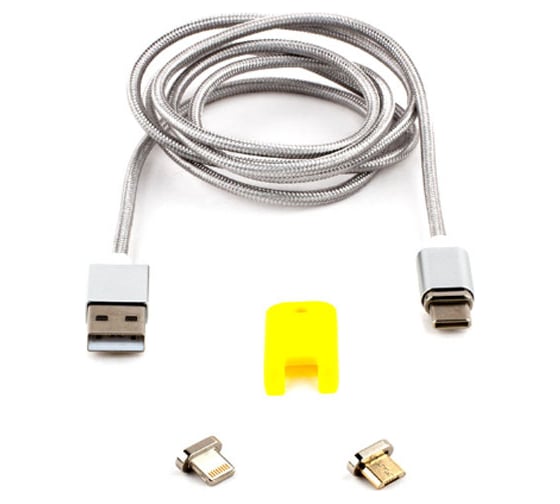Магнитный кабель Cablexpert USB 2.0 AM - Type C/micro B/M 5P/Lighting, 1м CC-USB2-AMLM31-1M