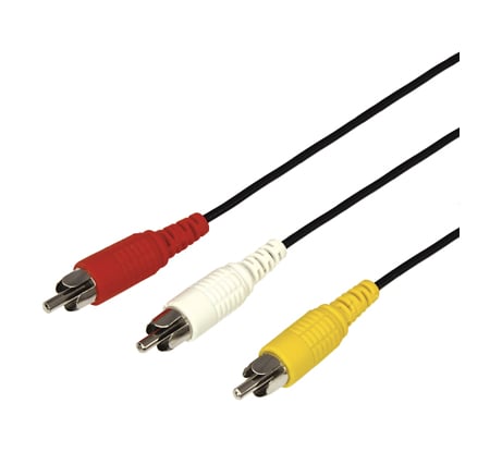 Аудио-видео шнур REXANT 3RCA-3RCA, 5 м, черный 17-0205