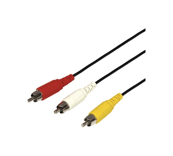 Аудио-видео шнур REXANT 3RCA-3RCA, 5 м, черный 17-0205 1