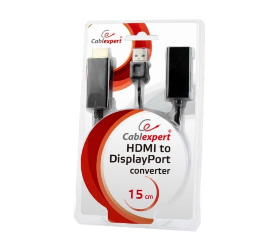 Конвертер Cablexpert HDMI-DisplayPort HD19M+USBxHD20F черный DSC-HDMI-DP