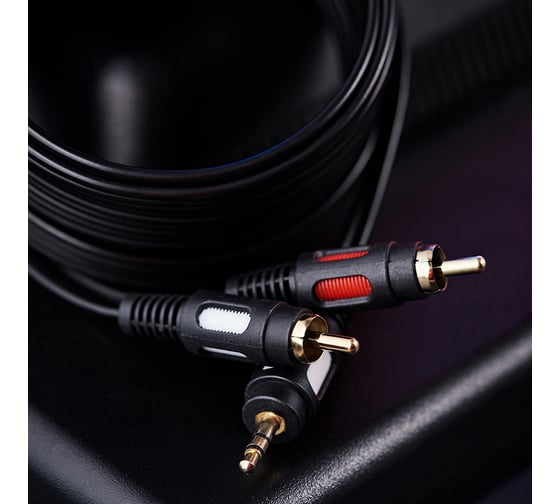 Шнур REXANT Стерео 3,5 мм - 2RCA, 5 м, Gold 17-4235