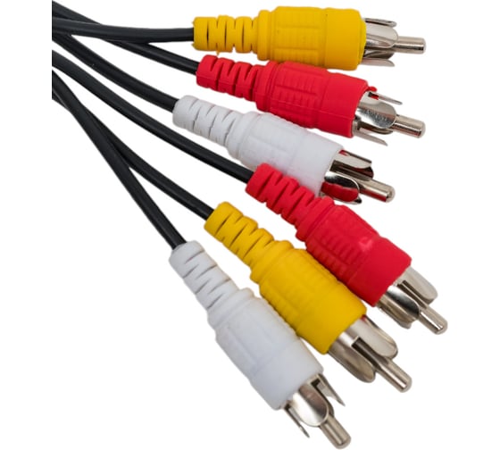 Аудио-видео шнур REXANT 3RCA-3RCA, 7 м, черный 17-0206