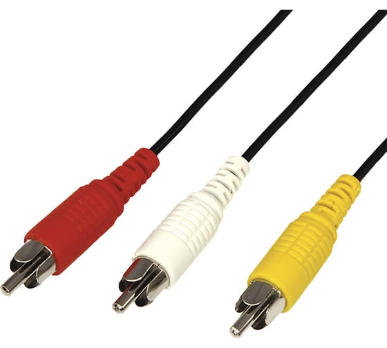 Аудио-видео шнур REXANT 3RCA-3RCA, 7 м, черный 17-0206 1